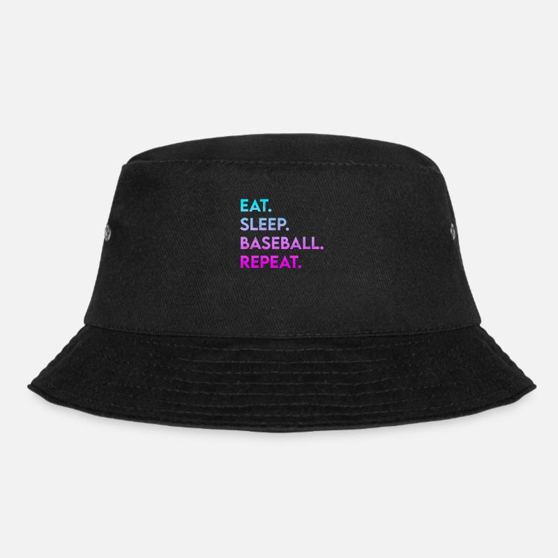 eat sleep baseball repeat - Bucket Hat - Schwarz