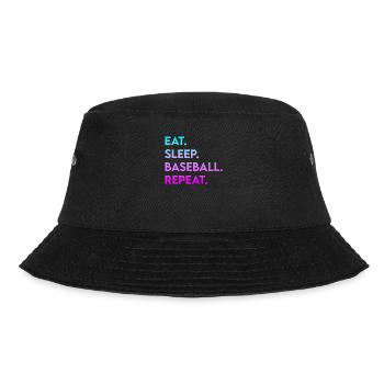 eat sleep baseball repeat - Bucket Hat - black - Front - Lela (165cm)