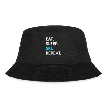 eat sleep ski repeat - Bucket Hat - black - Front - Lela (165cm)