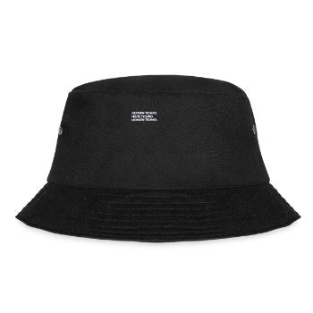 Techno Spruch - Bucket Hat - Schwarz - Vorne - Lela (165cm)