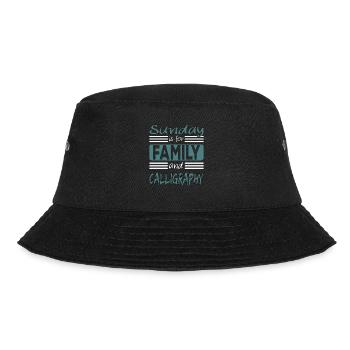 Sunday is for family and Calligraphy saying - Bucket Hat - black - Front - Lela (165cm)