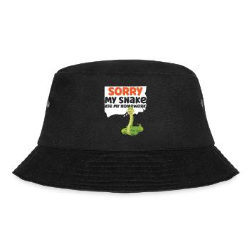 Snake Serpent Sorry My Snake Ate - Bucket Hat - Schwarz - Vorne - Lela (165cm)