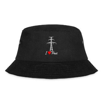 Paris Eiffelturm Strommast Elektriker Satire Liebe - Bucket Hat - Schwarz - Vorne - Lela (165cm)