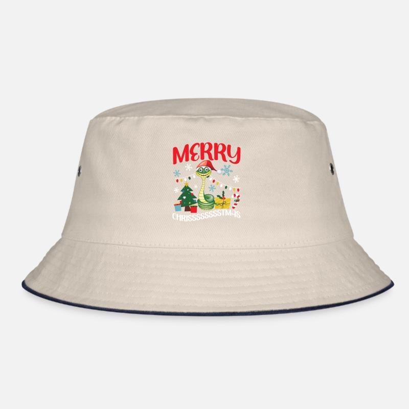 Snake Serpent Pun Christmas Merry Bucket Hat