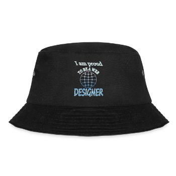 Web-designer Sofware Internet Website Geschenkidee - Bucket Hat - Schwarz - Vorne - Lela (165cm)