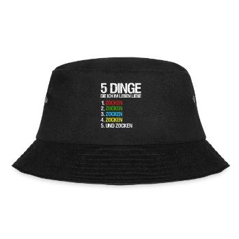 Zocker Gamer Gaming Lustiger Spruch - Bucket Hat - Schwarz - Vorne - Lela (165cm)