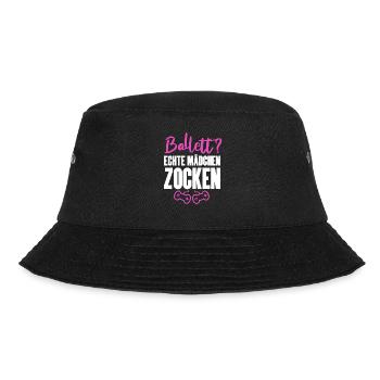 Zocker Gamer Gaming Lustiger Spruch - Bucket Hat - Schwarz - Vorne - Lela (165cm)