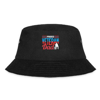 Proud Veteran Papa Sayings Daddy Father Father Day - Bucket Hat - black - Front - Lela (165cm)