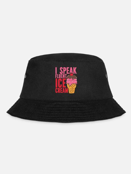 Ice Cream Cone Sundae I Speak - Bucket Hat - Schwarz
