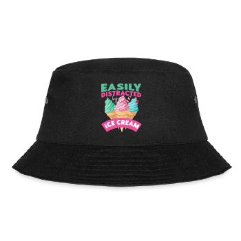 Ice Cream Cone Easily Distracted - Bucket Hat - Schwarz - Vorne - Lela (165cm)