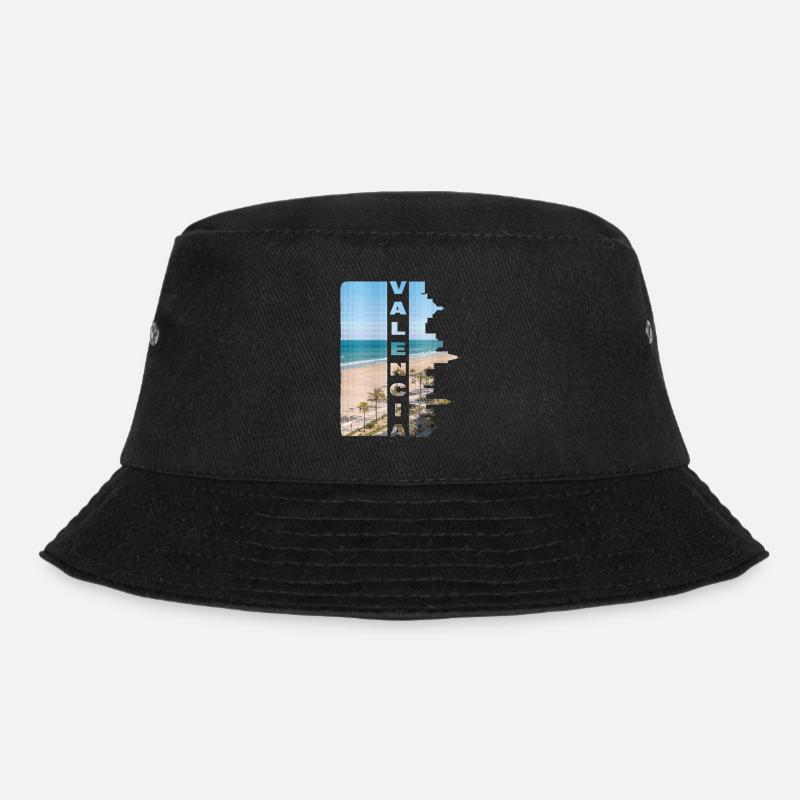 Valencia Spanien Stadt Skyline Urlaub Sommer - Bucket Hat - Schwarz