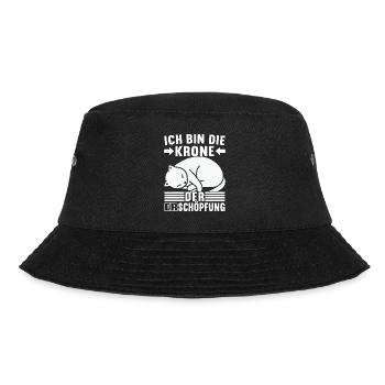 Faultier Spruch Müdigkeit - Bucket Hat - Schwarz - Vorne - Lela (165cm)