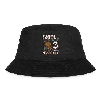 Pirate Boy 3 year old pirate 3rd birthday - Bucket Hat - black - Front - Lela (165cm)