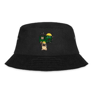 Mops Bauherr Hausbau bauen Bauwagen Hammer - Bucket Hat - Schwarz - Vorne - Lela (165cm)