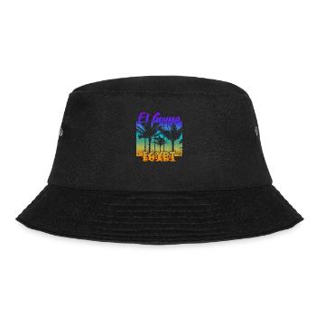 Vintage El Gouna Egypt Sonnenuntergang - Bucket Hat - Schwarz - Vorne - Lela (165cm)