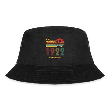 Vintage 1922 Jubiläum Geschenkidee - Bucket Hat - Schwarz - Vorne - Lela (165cm)
