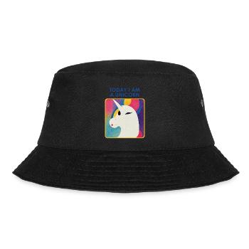 Einhorn mit Motto – Einzigartiges Design - Bucket Hat - Schwarz - Vorne - Lela (165cm)