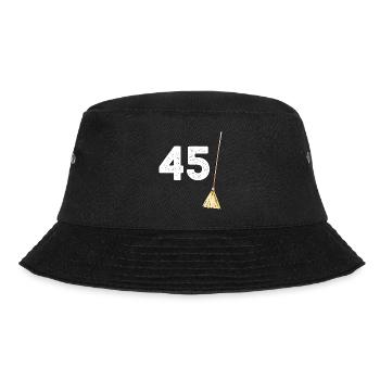 45 Besen Geschenk Ausdruck Geburtstag 45 Jahre - Bucket Hat - Schwarz - Vorne - Lela (165cm)