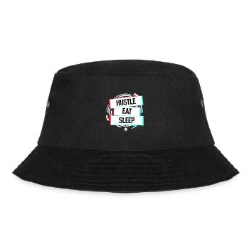 Hustle Eat Sleep - Bucket Hat - black - Front - Lela (165cm)