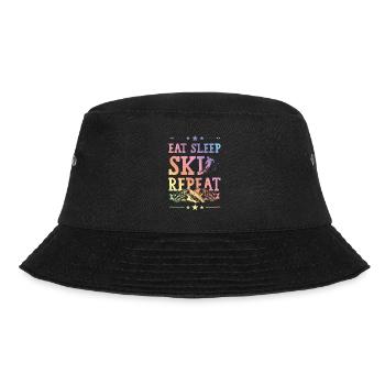 Eat Sleep Ski Repeat - Bucket Hat - Schwarz - Vorne - Lela (165cm)