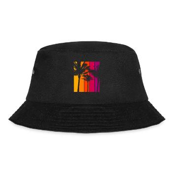 Vintage Palm Trees Beach Sunset - Bucket Hat - black - Front - Lela (165cm)