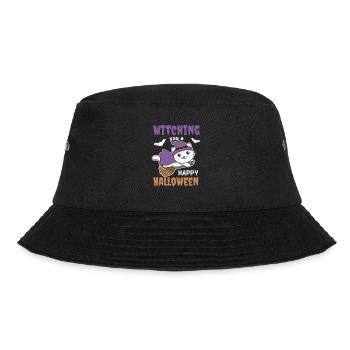 Katze Hexe Hexen Witching you a Happy Halloween - Bucket Hat - Schwarz - Vorne - Lela (165cm)