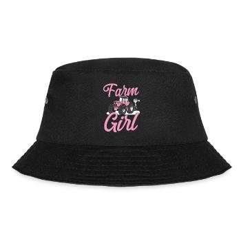 Farming Farmer Girl Tractor Farm - Bucket Hat - Schwarz - Vorne - Lela (165cm)