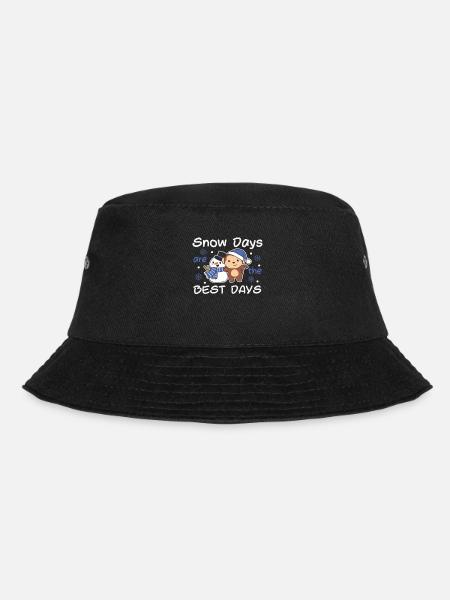 Monkey Snow Days are the best days Winter Snowman - Bucket Hat - black