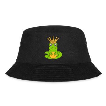Enchanted Frog King sits water lily - Bucket Hat - black - Front - Lela (165cm)