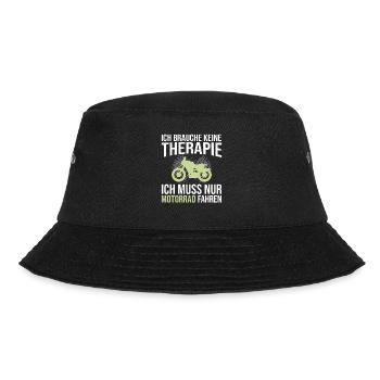 Motorrad Therapie Spruch - Bucket Hat - Schwarz - Vorne - Lela (165cm)