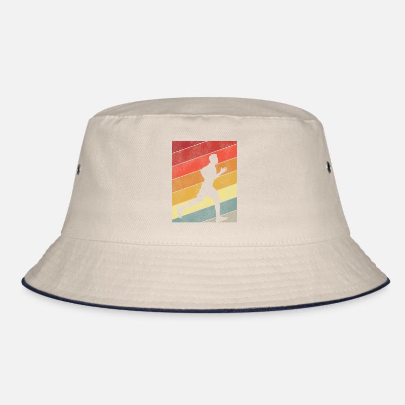 Running Runner Half Marathon Retro Bucket Hat