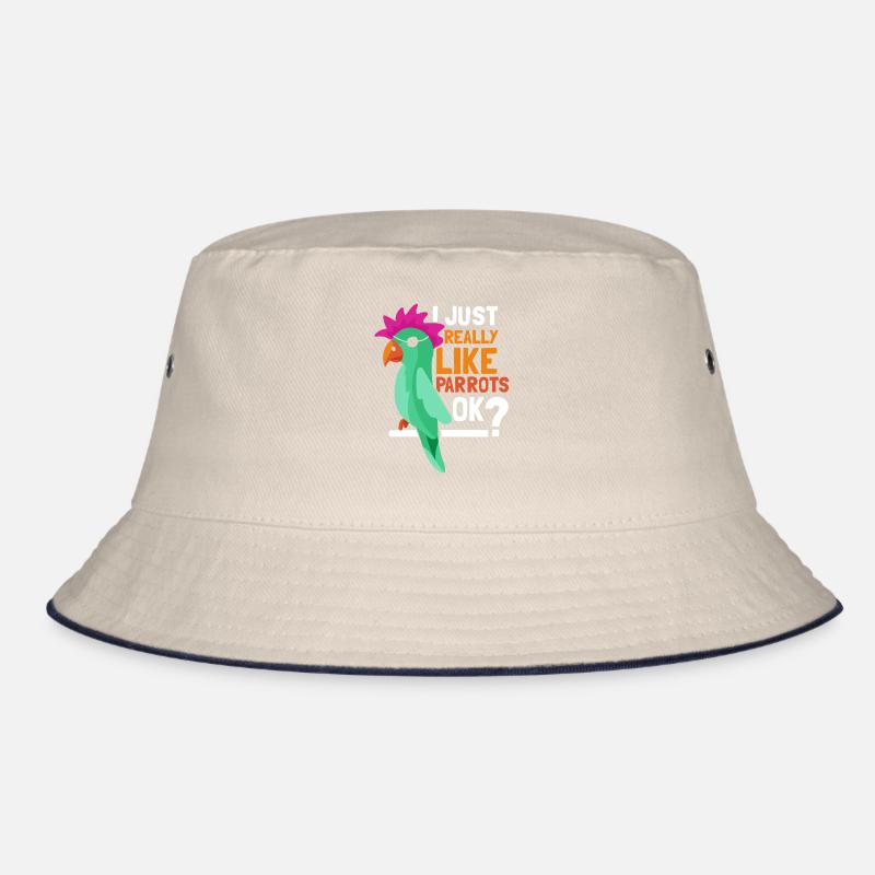 I just like parrots very animal parrot cute Bucket Hat