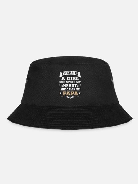There is a girl heart proud daddy daughter - Bucket Hat - black