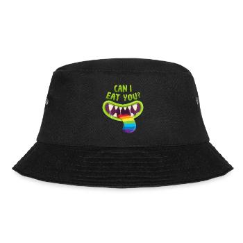 Can I Eat You? Schwul Lesbisch, CSD, Gay Pride - Bucket Hat - Schwarz - Vorne - Lela (165cm)