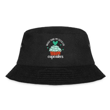 Würde Meine Schwester Für Cupcakes Eintauschen Süß - Bucket Hat - Schwarz - Vorne - Lela (165cm)