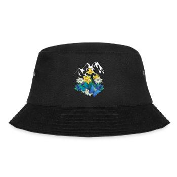 Österreich Tirol Frühling Natur Alm Enzian Blumen - Bucket Hat - Schwarz - Vorne - Lela (165cm)