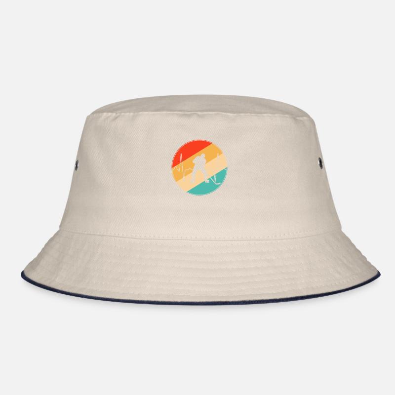 Eishockey Retro Herzschlag Bucket Hat