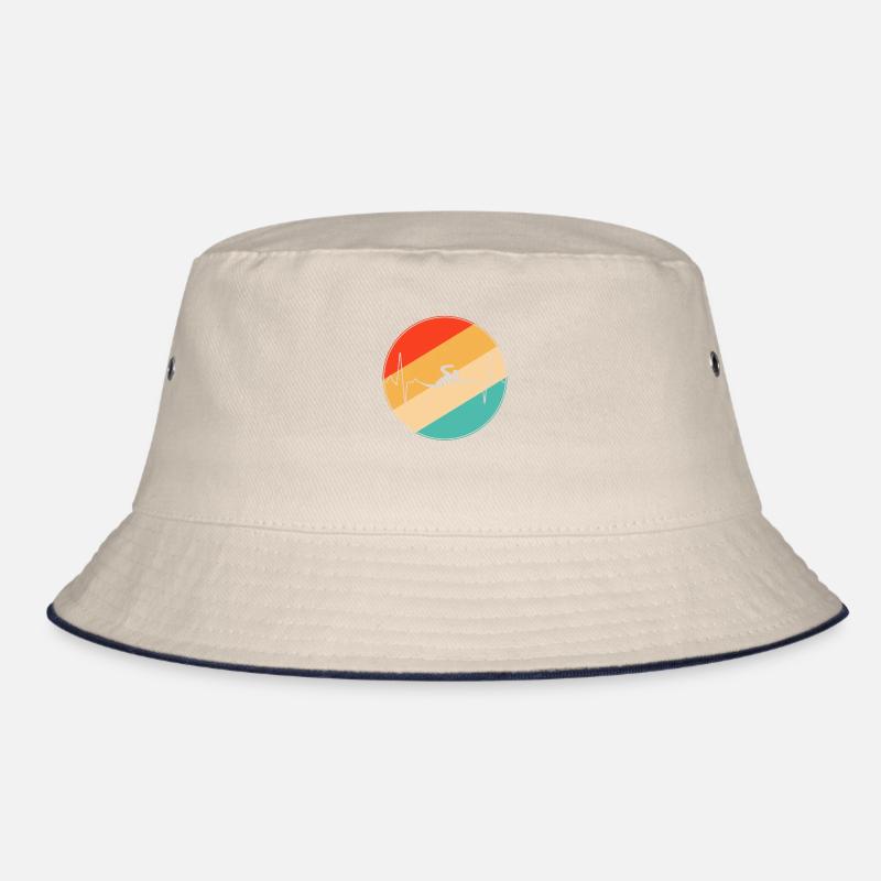 Schwimmen Retro Herzschlag Bucket Hat