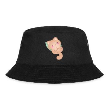 Cute Sleeping Cat Gift Idea Kitten - Bucket Hat - black - Front - Lela (165cm)