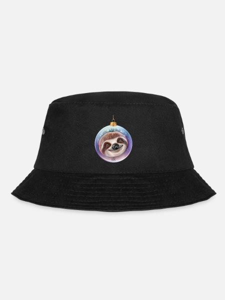 Weihnachten Faultier Weihnachtskugel Santa - Bucket Hat - Schwarz