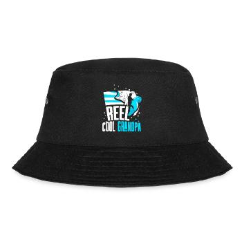 Reel Cool Opa Angeln Angler Fischen Fischer - Bucket Hat - Schwarz - Vorne - Lela (165cm)