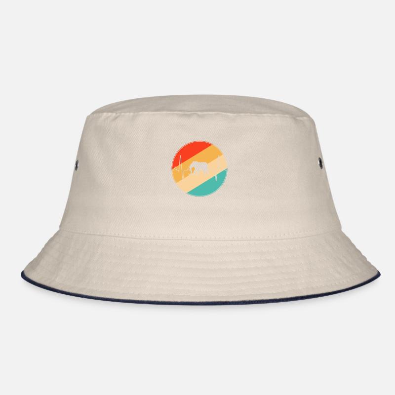 Elefant Retro Herzschlag Bucket Hat
