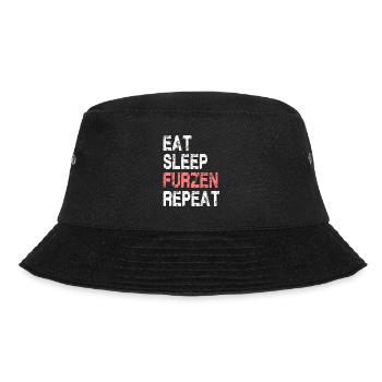 Eat Sleep Furzen Repeat für Leute mit Humor - Bucket Hat - Schwarz - Vorne - Lela (165cm)
