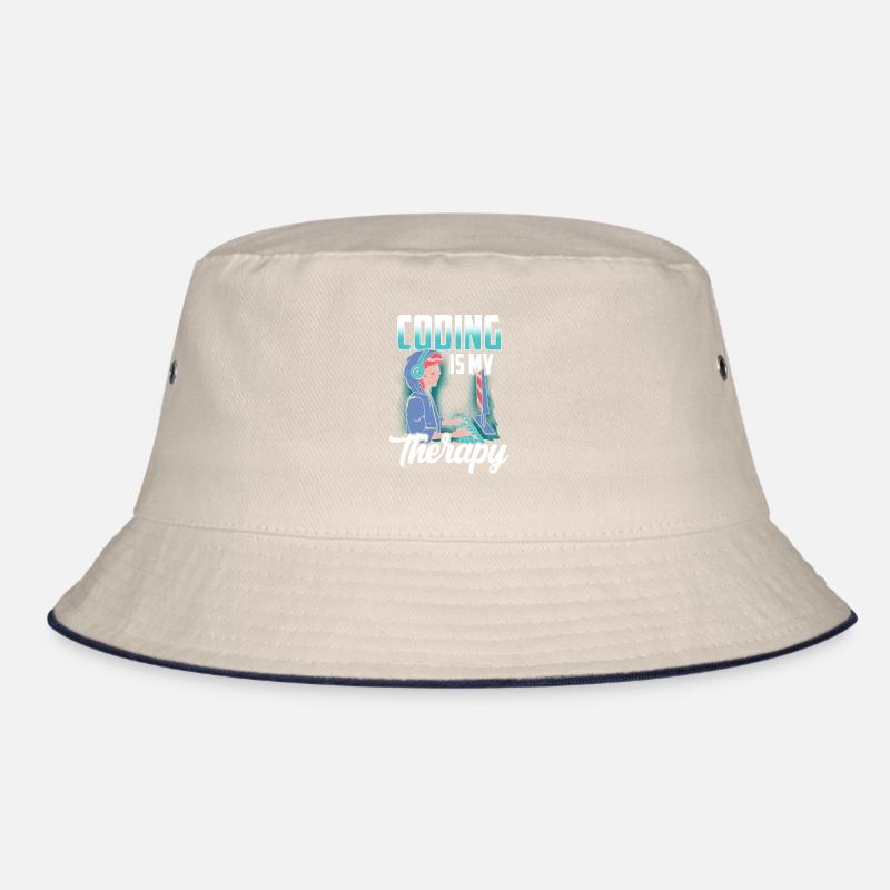 Programming is my therapy coder coding code Bucket Hat
