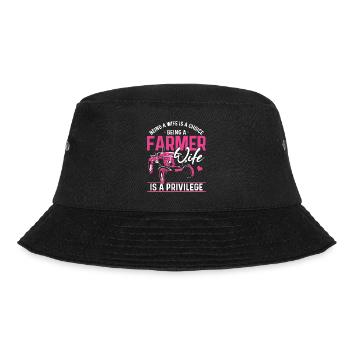 Farming Farmer Wife Tractor Being - Bucket Hat - black - Front - Lela (165cm)