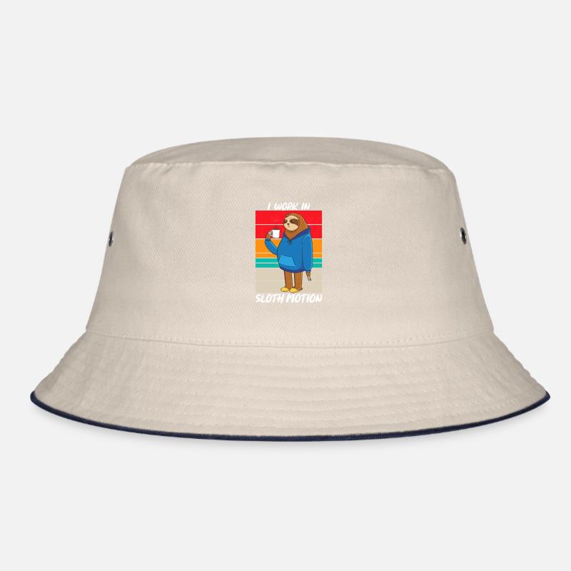 I Work In Sloth Motion Sarcasm Bucket Hat