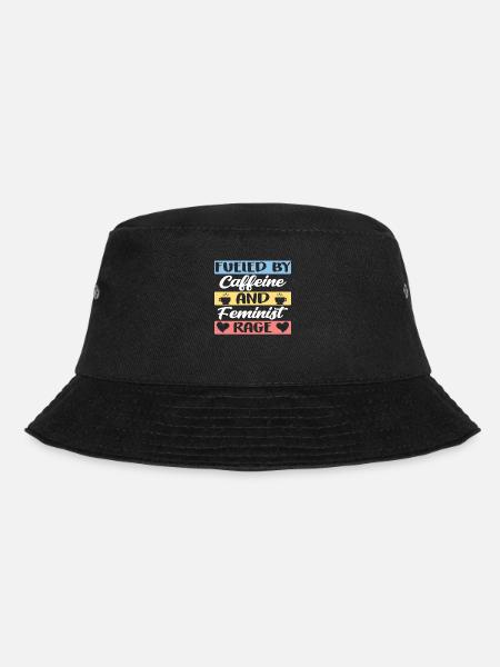 Angeheizt Durch Koffein Und Feministische Wut - Bucket Hat - Schwarz