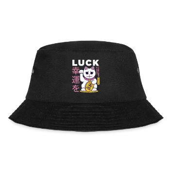 Lucky Cat Good Luck - Bucket Hat - black - Front - Lela (165cm)