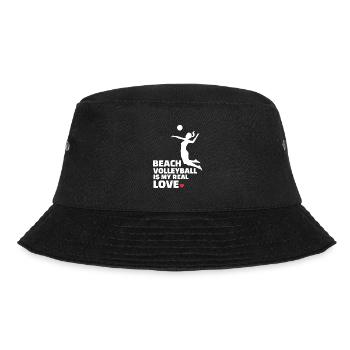 I love beach volleyball Stylish Beach - Bucket Hat - black - Front - Lela (165cm)