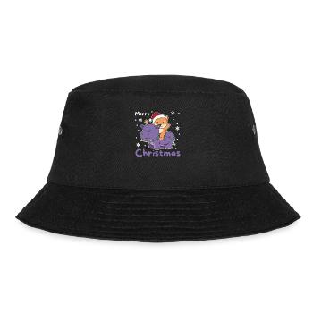 Christmas Hippo Shiba Inu Merry Christmas Dogs - Bucket Hat - black - Front - Lela (165cm)